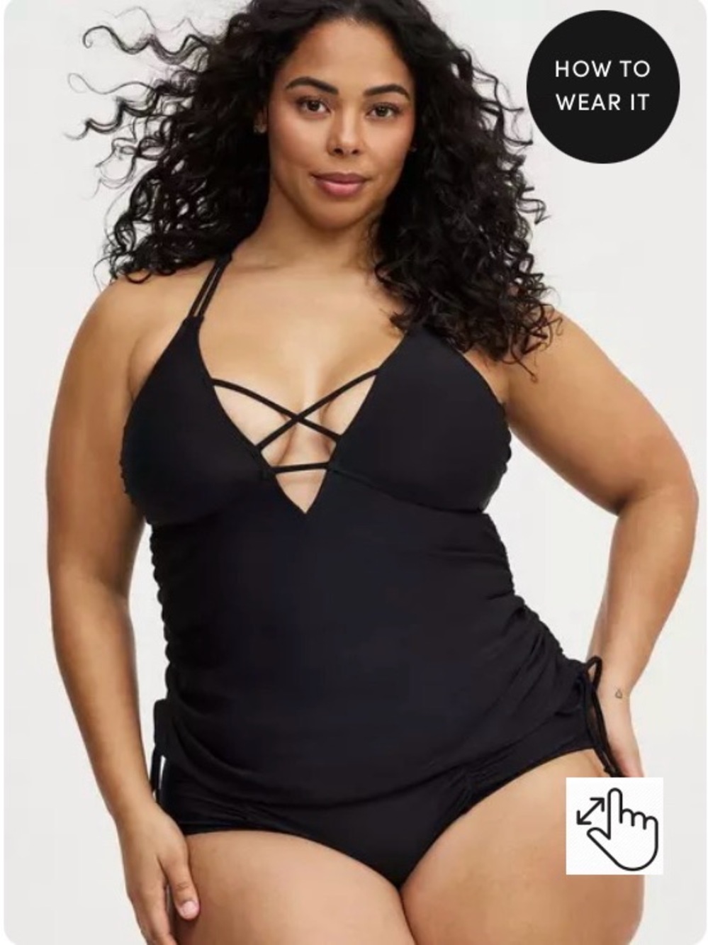 NWOT Torrid XO Wire Free Tankini Top Rouched Sides (See Description).